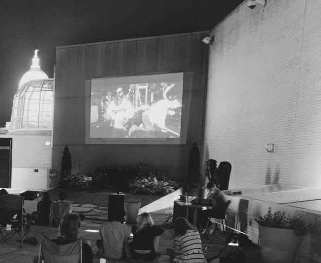 film screening at night