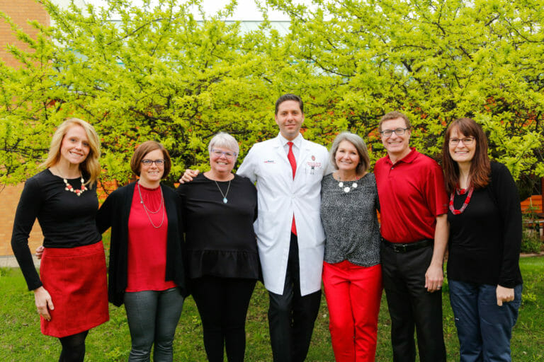 The Clinical Eye Research Unit Team: Nickie Stangel, Angie Adler, Kristine Dietzman, Dr. Mihai Mititelu, Jennie Perry-Raymond, Christopher Smith, and Bonnie Verges.