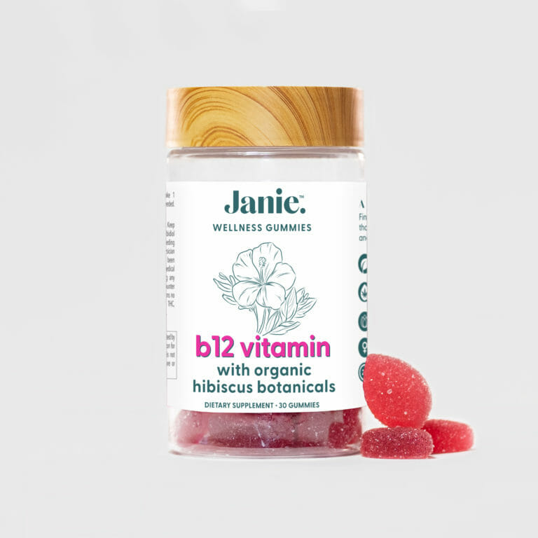 Bottle of Janie B12 vitamin gummies