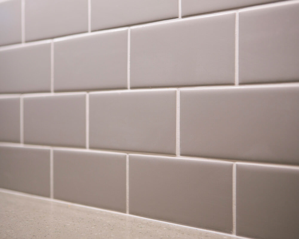 Subway tile used in midcentury modern inspired kitchen remodel in Madison, Wisconsin.